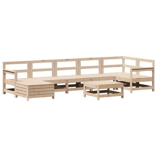 vidaXL Salon de jardin 8 Pièces bois de pin massif