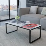 vidaXL Table basse avec impression de cabine téléphonique Dessus verre