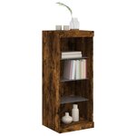 vidaXL Buffet avec lumières LED chêne fumé 41x37x100 cm