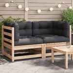 vidaXL Canapés d'angle de jardin et coussins 2 Pièces bois de pin massif