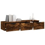 vidaXL Armoire murale Chêne fumé 102x30x20 cm Bois d'ingénierie
