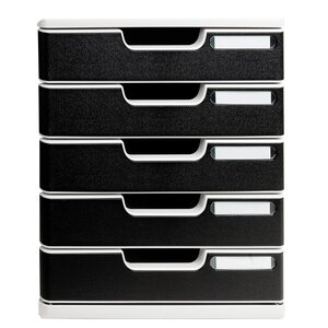 Module De Classement Modulo Office 5 Tiroirs Fermés - Noir - Exacompta
