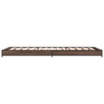 vidaXL Cadre de lit chêne marron 100x200 cm bois d'ingénierie et métal