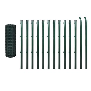 vidaXL Clôture euro acier 25x1 5 m vert