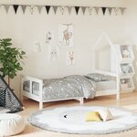 vidaXL Cadre de lit pour enfant blanc 80x160 cm bois de pin massif