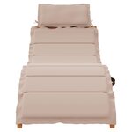 vidaXL Chaises longues avec coussins lot de 2 taupe bois massif acacia