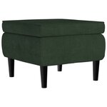 vidaXL Fauteuil à oreilles avec tabouret vert foncé velours