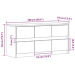 vidaXL Meuble TV avec LED sonoma gris 100x34x50 cm bois d'ingénierie