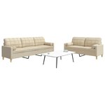 vidaXL Ensemble de canapés 2 Pièces avec coussins décoratifs crème tissu