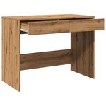 Bureau table poste de travail meuble d'ordinateur informatique étude chêne artisanal 101 x 50 x 76 5 cm bois d'ingénierie brun 02_0023559