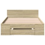 vidaXL Cadre de lit et tiroir chêne sonoma 90x200 cm bois d'ingénierie