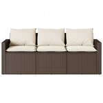 vidaXL Ensemble à manger de jardin avec coussins 2 Pièces marron rotin
