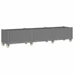 vidaXL Jardinière à roulettes gris clair 240x50x54 cm PP