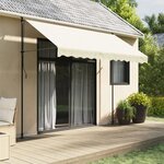 vidaXL Auvent rétractable crème 300x150 m tissu et acier