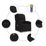 vidaXL Fauteuil de massage inclinable électrique Noir Tissu