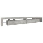 vidaXL Meuble TV avec lumières LED Gris béton 290x36 5x40 cm