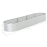 vidaXL Lit surélevé de jardin 320x80x44 cm Acier galvanisé Argenté