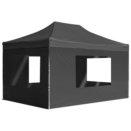 vidaXL Tente de réception pliable à parois Aluminium 4 5x3m Anthracite