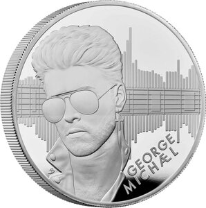 Pièce de monnaie en Argent 10 Pounds g 156.3 Millésime 2024 Music Legends GEORGE MICHAEL