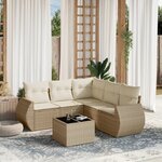 vidaXL Salon de jardin avec coussins 6 Pièces beige résine tressée