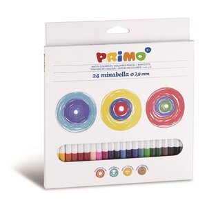 Crayons de couleur hexagonaux minabella en boîte en carton 24 couleurs. Ø 3 8 mm primo