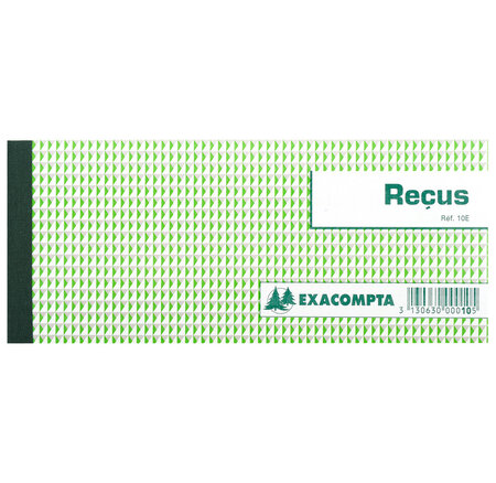 Carnet à souche Reçus 90 x 130 mm 50 feuillets EXACOMPTA