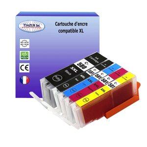 5 Cartouches compatibles avec Canon PixmaTS8251, TS8252, TS 8300, TS8350, TS835, TS8352 remplace Canon PGI-580, CLI-581 XL - T3AZUR