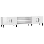 vidaXL Meuble TV blanc brillant 180x31 5x40 cm bois d'ingénierie