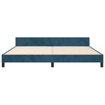 vidaXL Cadre de lit avec tête de lit Bleu foncé 200x200 cm Velours