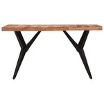vidaXL Table à dîner noir 140x70x76 cm bois d'acacia solide