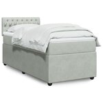 vidaXL Sommier à lattes de lit et matelas Gris clair 100x200cm Velours
