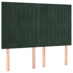 vidaXL Têtes de lit 4 Pièces Vert foncé 72x5x78/88 cm Velours