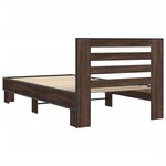 vidaXL Cadre de lit chêne marron 90x200 cm bois d'ingénierie et métal