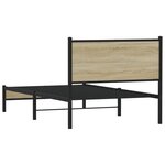 vidaXL Cadre de lit en métal sans matelas chêne sonoma 100x200 cm