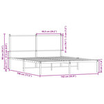 vidaXL Cadre de lit en métal avec tête de lit chêne marron 137x190 cm