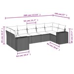 vidaXL Salon de jardin avec coussins 7 Pièces beige résine tressée