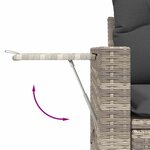 vidaXL Salon de jardin 9 Pièces avec coussins gris clair résine tressée