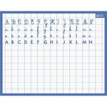 Ardoise effaçable à sec avec alphabet sur ligne seyès 21 x 26 5 cm