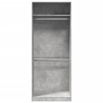 vidaXL Garde-robe gris béton 80x50x200 cm bois d'ingénierie