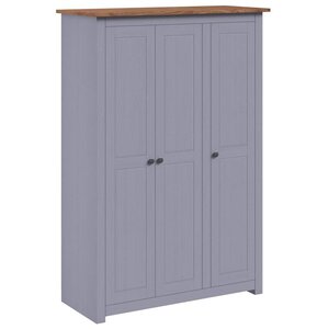 vidaXL Garde-robe 3 portes Gris 118x50x171 5 cm Pin Assortiment Panama