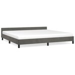 vidaXL Cadre de lit avec tête de lit Gris foncé 200x200 cm Velours