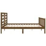 vidaXL Cadre de lit avec tête de lit marron miel 200x200cm bois massif