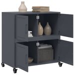 vidaXL Buffet anthracite 68 5x39x72 cm acier laminé à froid