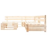 vidaXL Salon de jardin palette 4 Pièces avec coussins rouge bois
