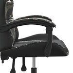 vidaXL Chaise de jeu pivotante Noir et camouflage Similicuir