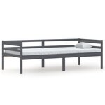 vidaXL Cadre de lit Gris foncé Bois de pin massif 90x200 cm