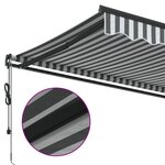 vidaXL Auvent rétractable automatique anthracite et blanc 500x350 cm