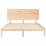 vidaXL Cadre de lit avec tête de lit 160x200 cm bois massif