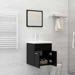 vidaXL Ensemble de meubles de salle de bain 2 Pièces Noir Aggloméré