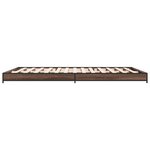 vidaXL Cadre de lit chêne marron 120x190 cm bois d'ingénierie et métal